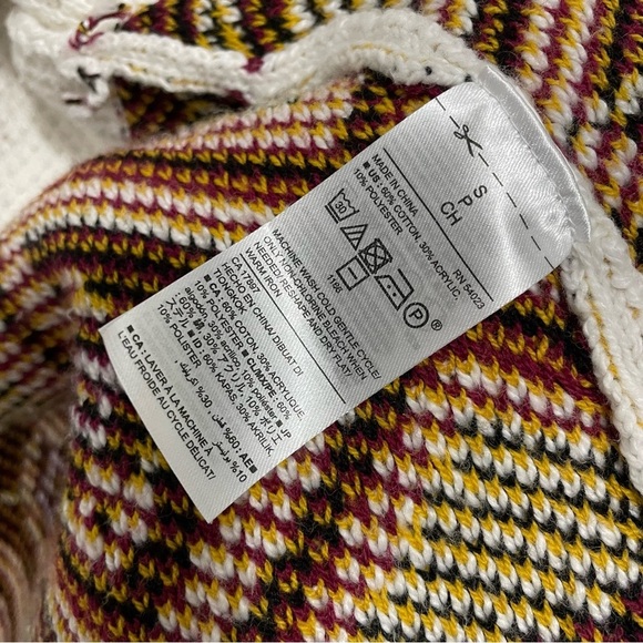 Old Navy Coatigan Cardigan Sweater Knit Aztec Boho White Red Womens Small S - Picture 9 of 11